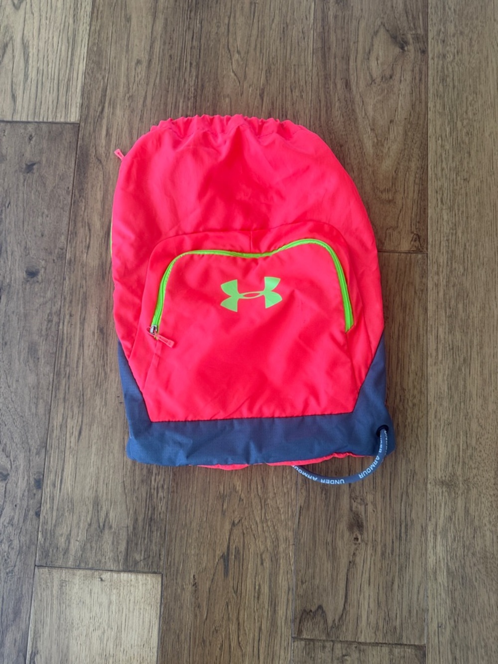 Under Armour Kids Neon Pink and Lime Drawstring Backpack